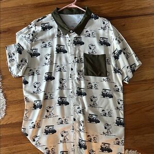Men’s Snoopy SS Button Up Shirt